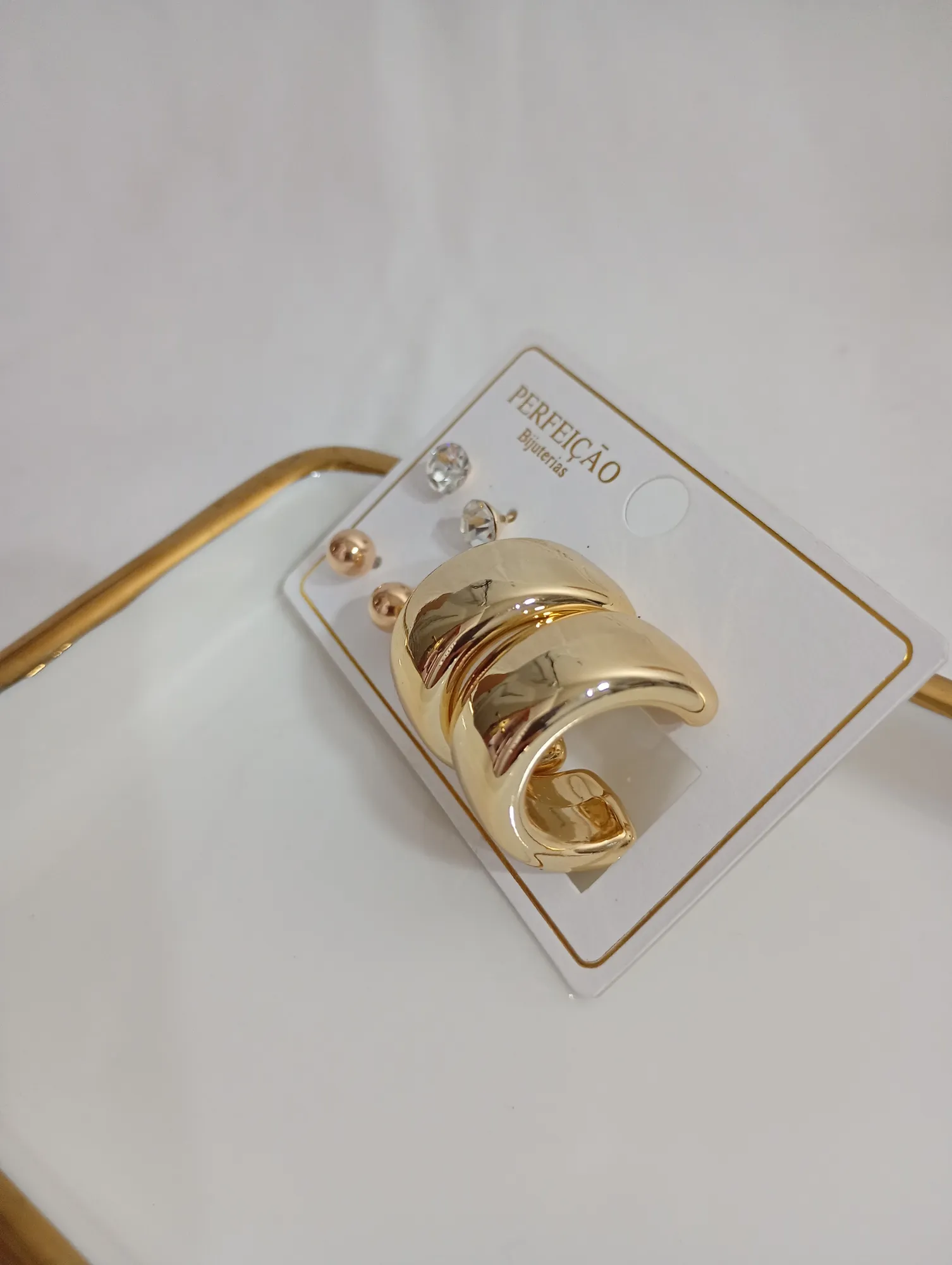 kit trio brincos /argola grossa — foto 2